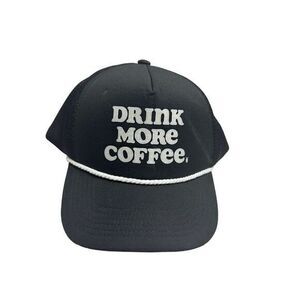 Dutch Bros‎ Coffee Drink More Coffee Black Rope Brim Mesh Snapback Trucker Hat